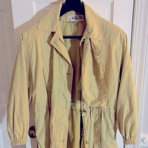 Talbots cargo jacket w/detachable hood, inner drawstring, beige, Womens M